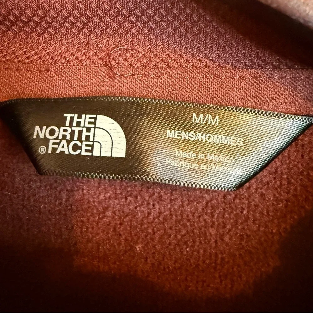 The North Face | Rust Zip-Up Hoodie with Green Camo Logo | Sz M